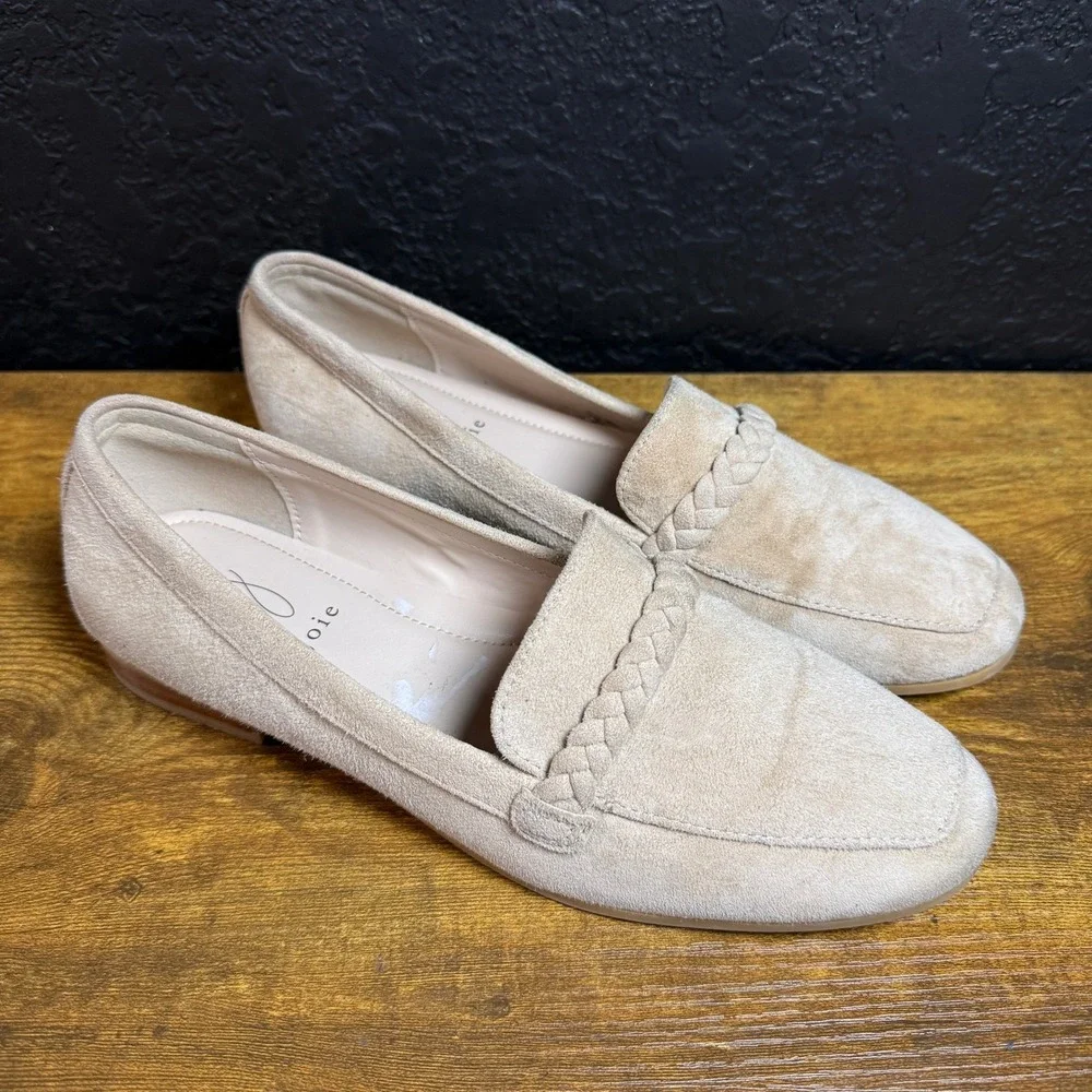 Joie Braided Suede Sand Beige Loafer Flats Womens Size 9‎